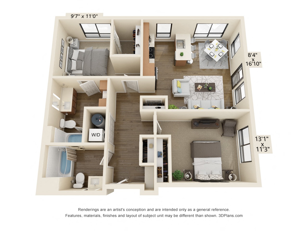 Meritage West Apartment Homes in Boise, Idaho 2B Floor Plan